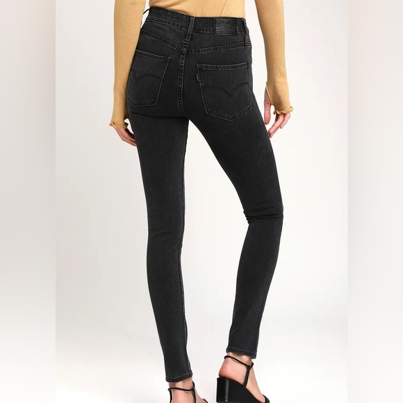 Levi’s 721 High Rise Skinny Washed Faded Black Denim - Picture 3 of 14